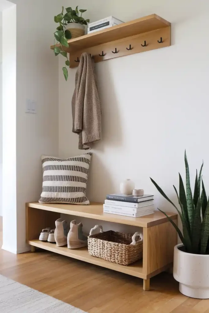 Double-Tiered Design-entryway bench decor ideas