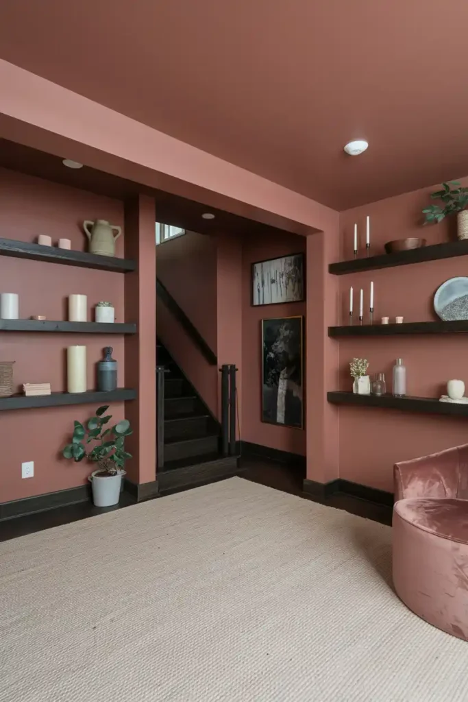 Dusty Rose-basement paint colors