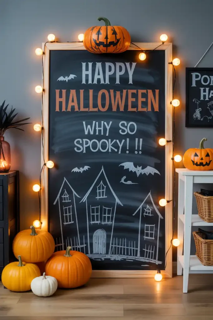 Halloween Chalkboard-diy halloween wall