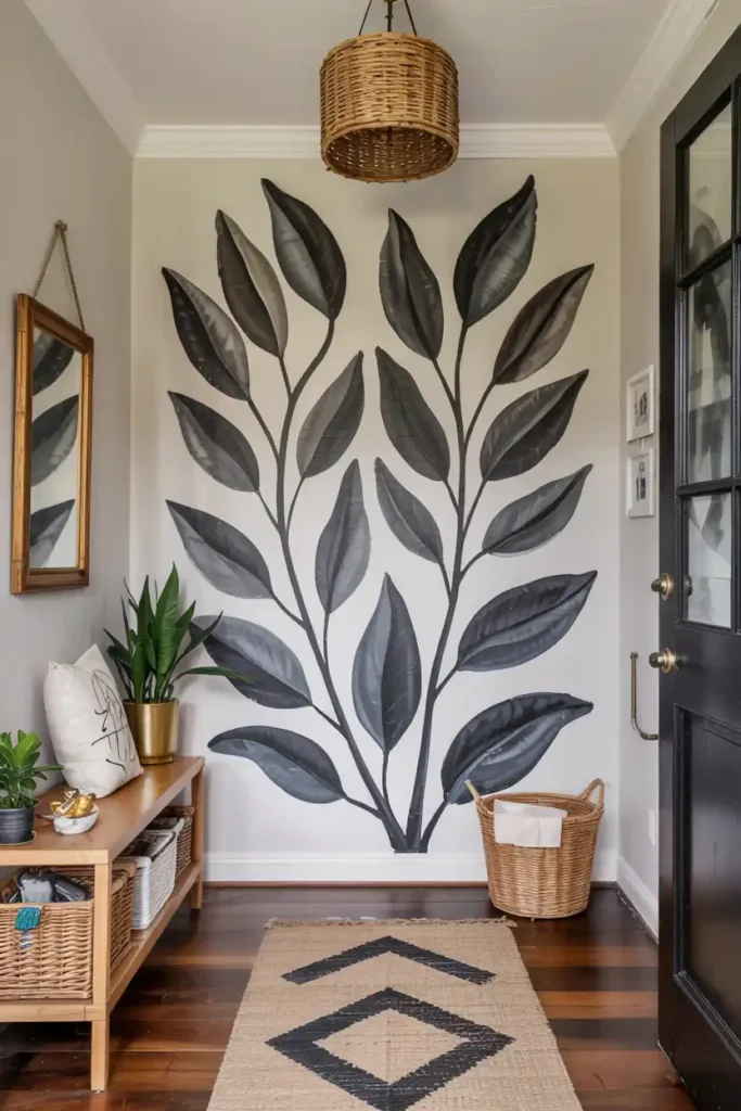 Hand-Painted Mural-entryway accent wall