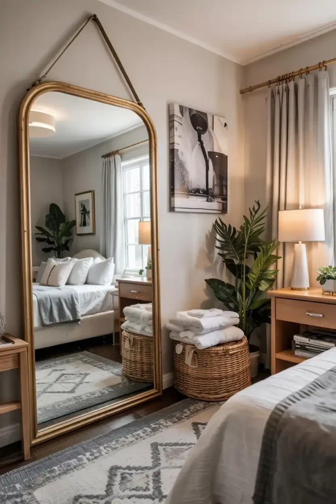 Hang a Full-Length Mirror-guest bedroom ideas