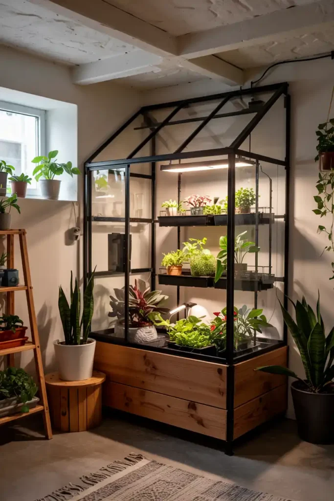 Indoor Mini Greenhouse-basement design ideas