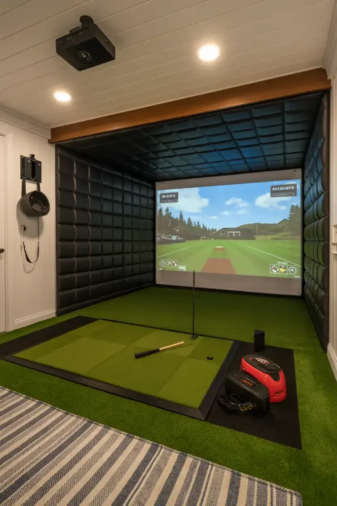 Indoor Sports Simulator Room-basement design ideas