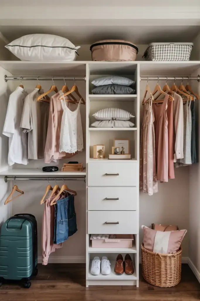 Make Space in the Closet-guest bedroom ideas