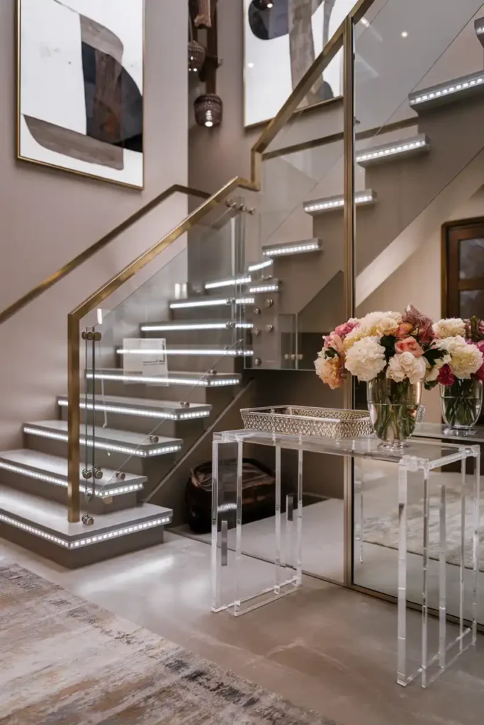 Modern Glamour with Acrylic & Glass-Luxury Entryway