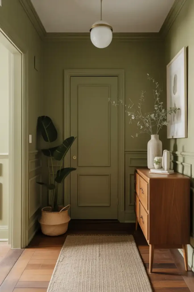 Olive Green-hallway paint colors ideas