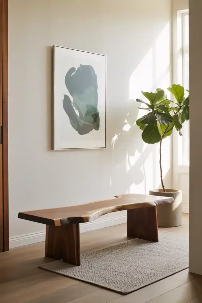 Organic Live-Edge Bench-entryway bench decor ideas