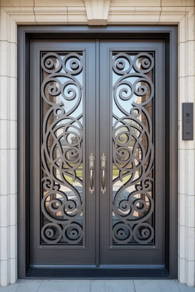 Ornate Steel Door-luxury entrance door design