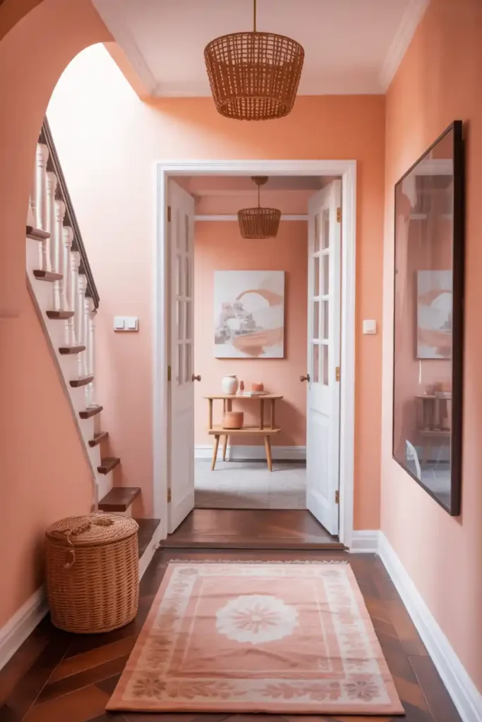 Peach-hallway paint colors ideas