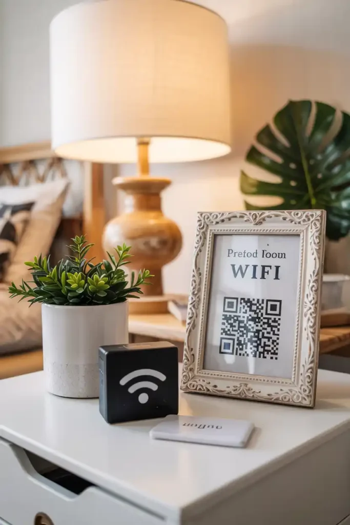 Provide Easy WiFi Access-guest room ideas