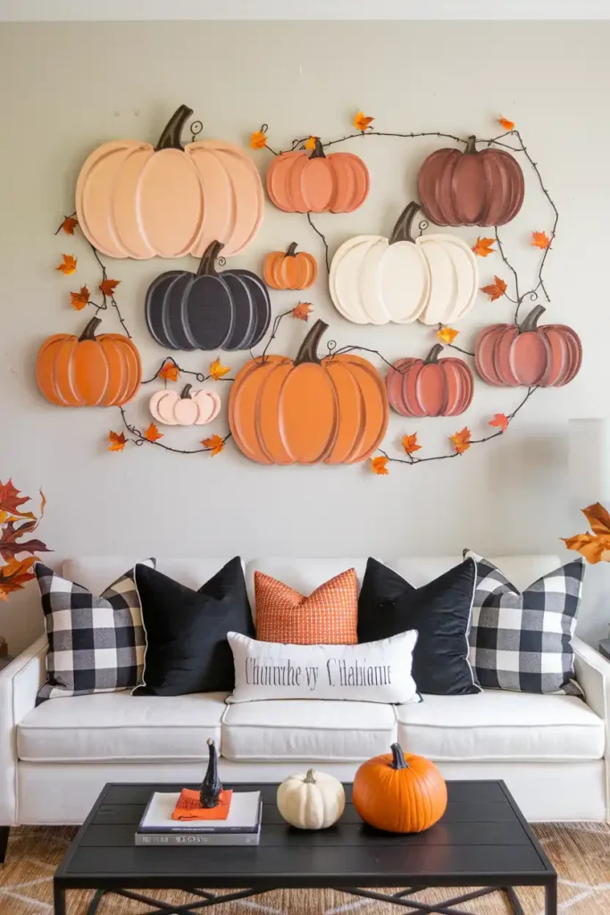 Pumpkin Patch Wall-diy halloween wall