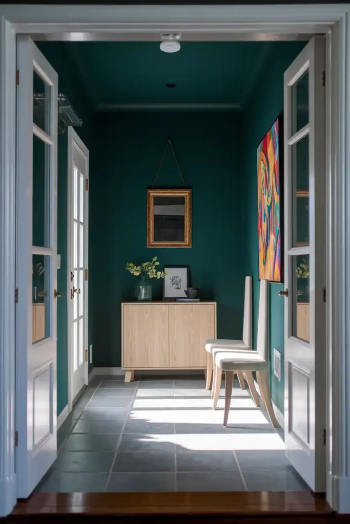 Rich Moody Paint Color-entryway accent wall