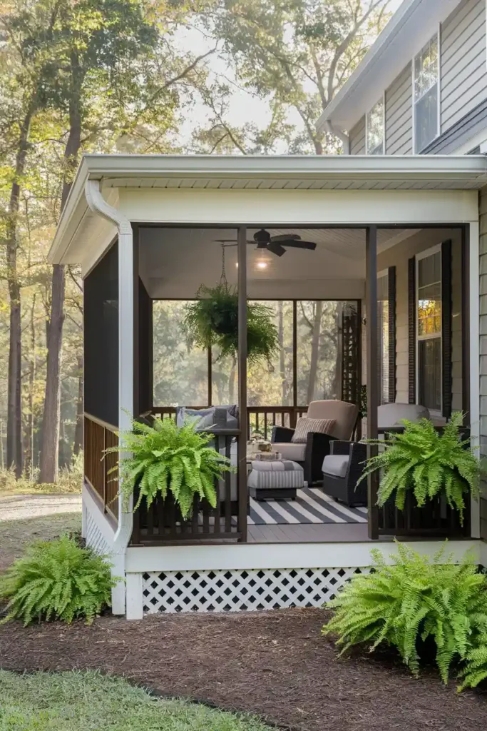 Screened-In Forest Sanctuary-double wide front porch ideas