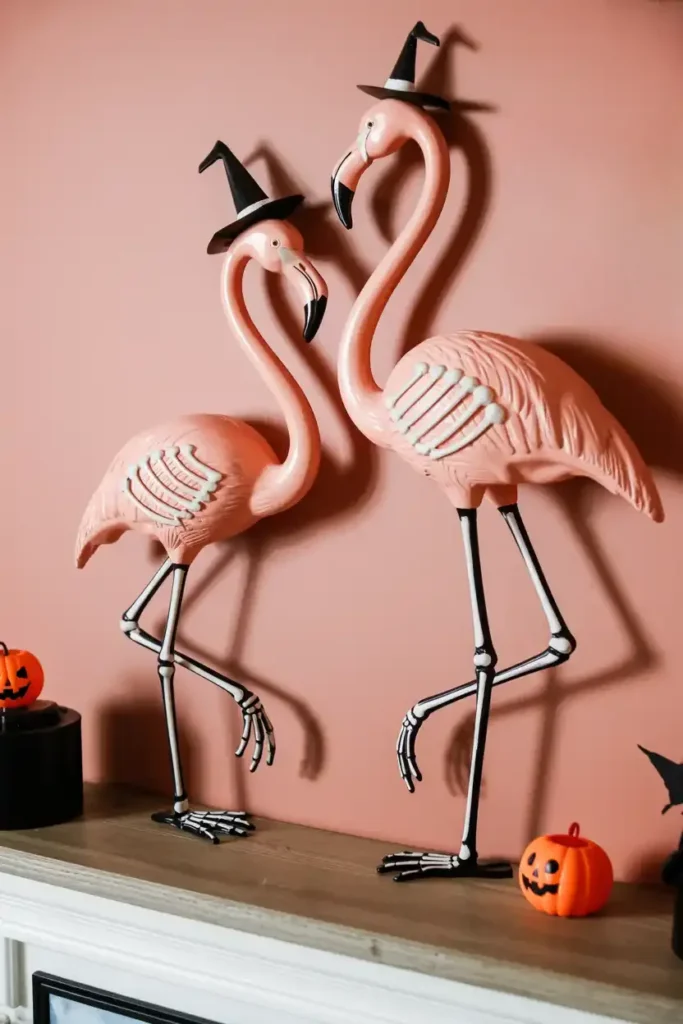 Skeleton Flamingo Wall Art