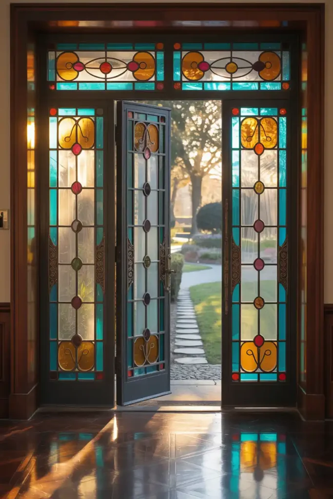 Stained Glass Entry Door-luxury entrance door design