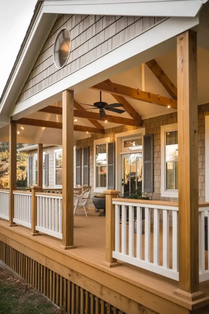The Classic Country Welcome-double wide front porch ideas