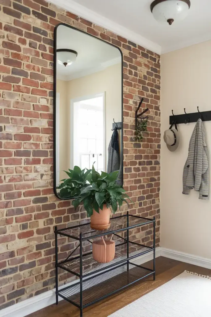 Timeless Brick Veneer-entryway accent wall
