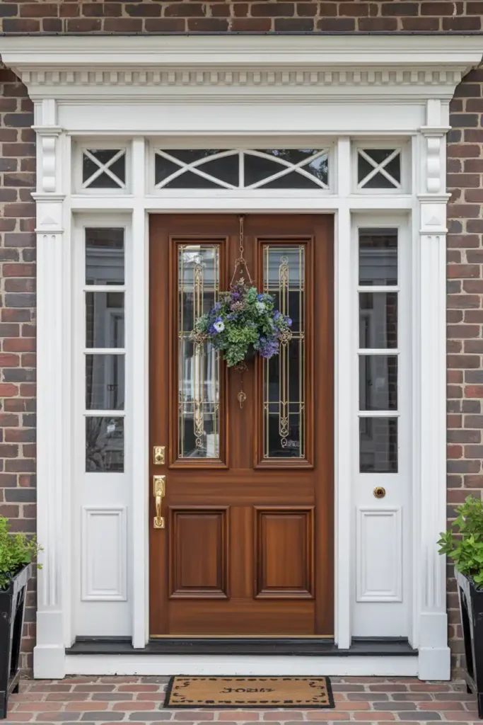 Traditional Panel Door with Transom-luxury entrance door design