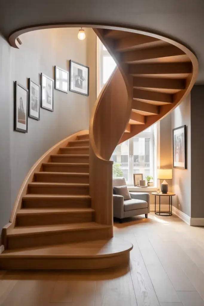 U-Shaped Landing Configuration-basement stairs ideas