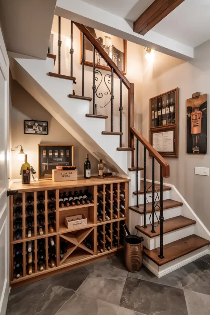 Under-Stair Wine Cellar Storage-basement stairs ideas