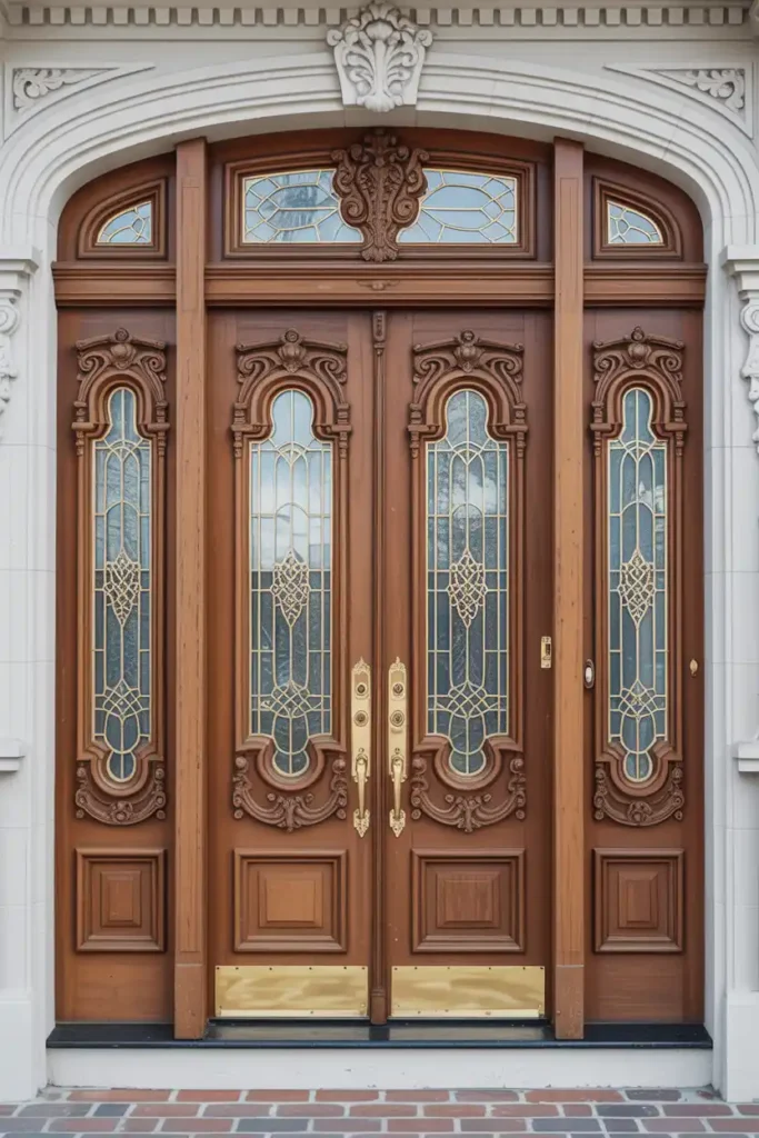 Victorian Door with Sidelights-luxury entrance door design