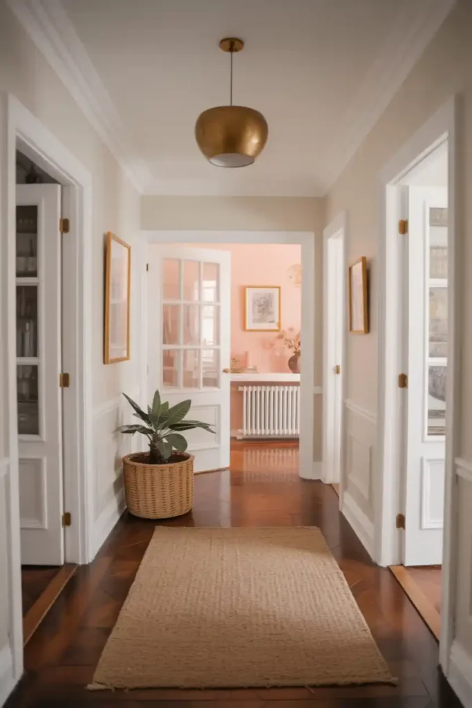 Warm White-hallway paint colors ideas