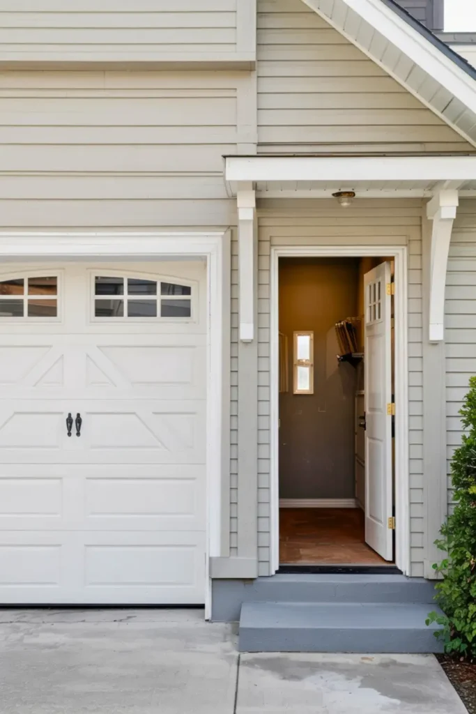 White Trim Classic Contrast - garage paint colors