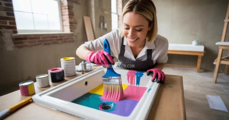 how to paint a ceramic sink