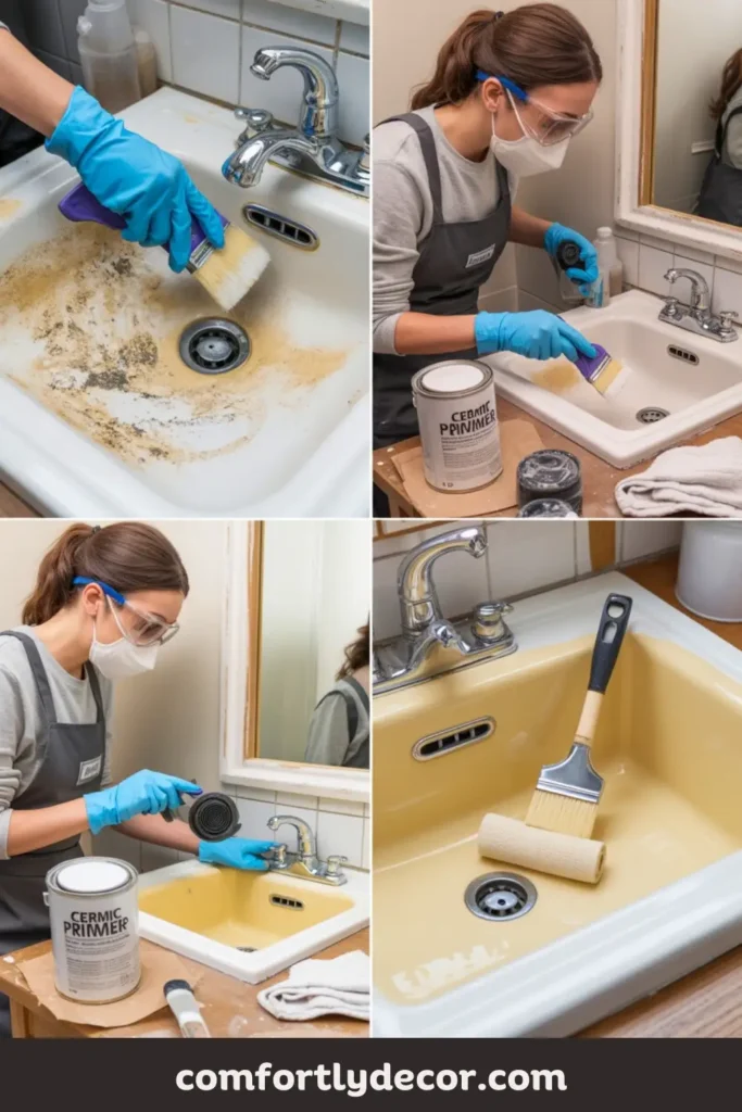 how to paint a ceramic sink - get the job done