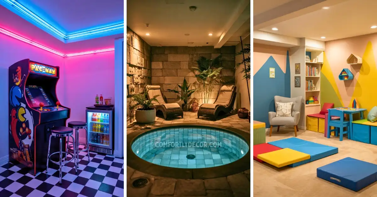 modren cozy basement design ideas