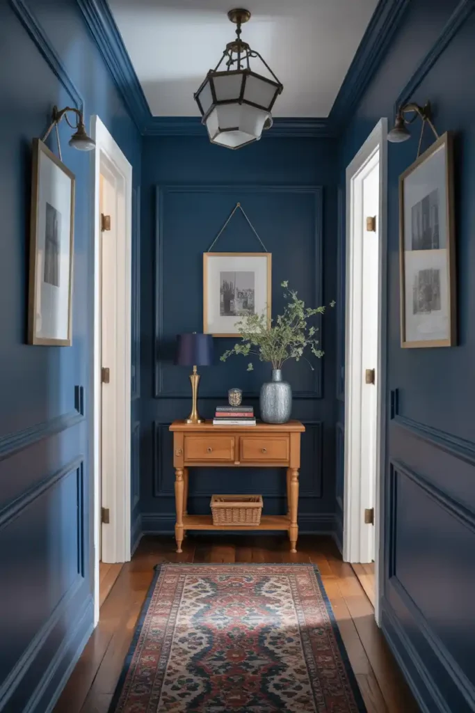navy blue-hallway color scheme