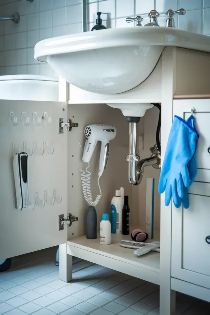 Adhesive Hooks Inside Cabinet Doors
