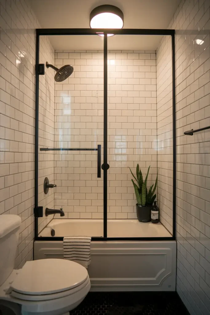 Black Frame Glass Tub Enclosures