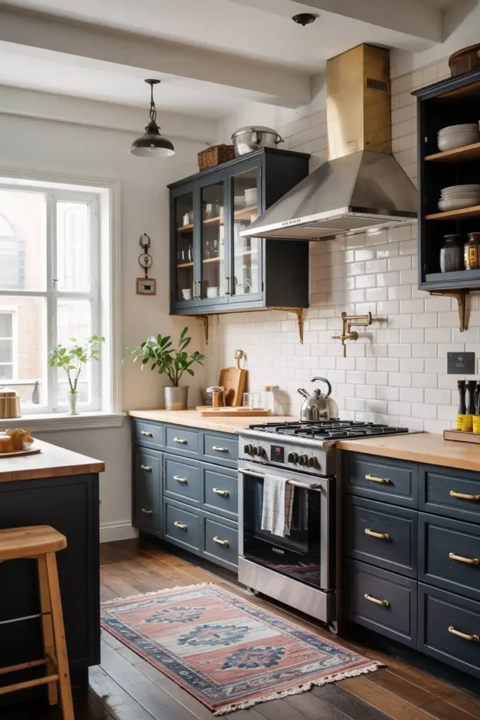 Charcoal & Brass Accents