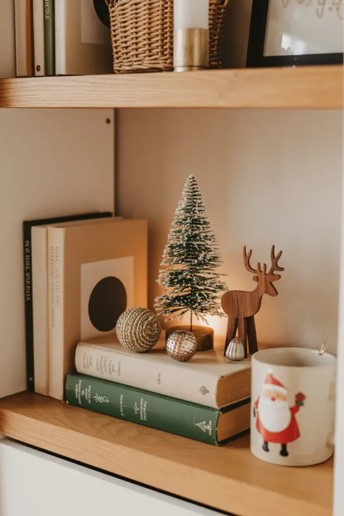 Christmas Corner Shelf Vignette