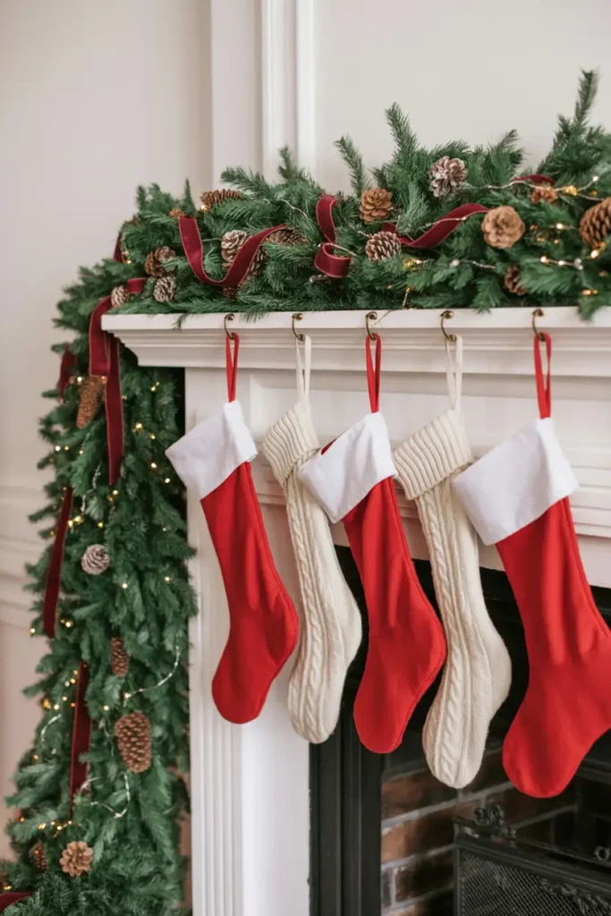 Classic Green Garland & Stockings Combo