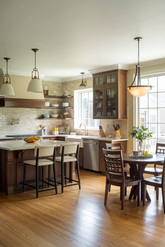 Customized L-Shape with Open Dining Flow