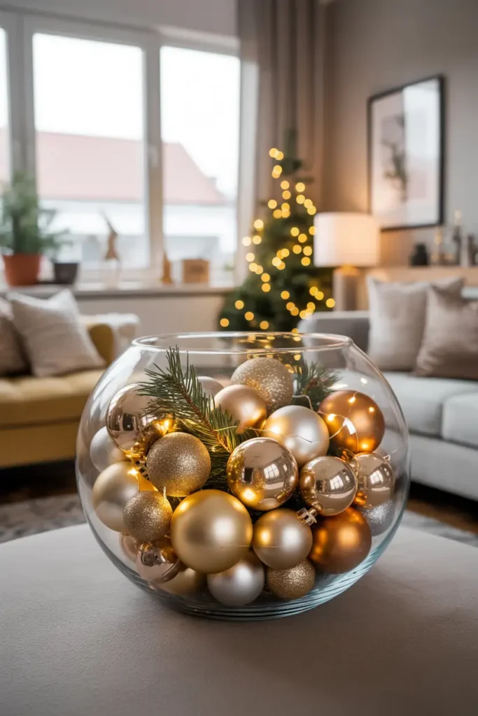 DIY Ornament Bowl Centerpiece