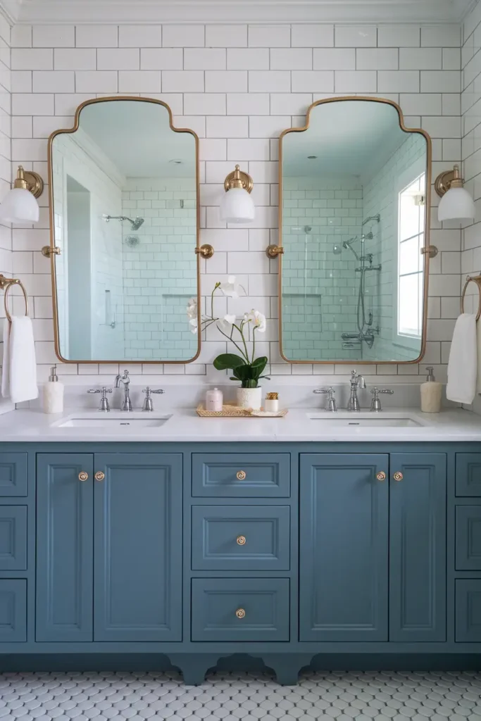 Double Mirrors Above Dual Sinks