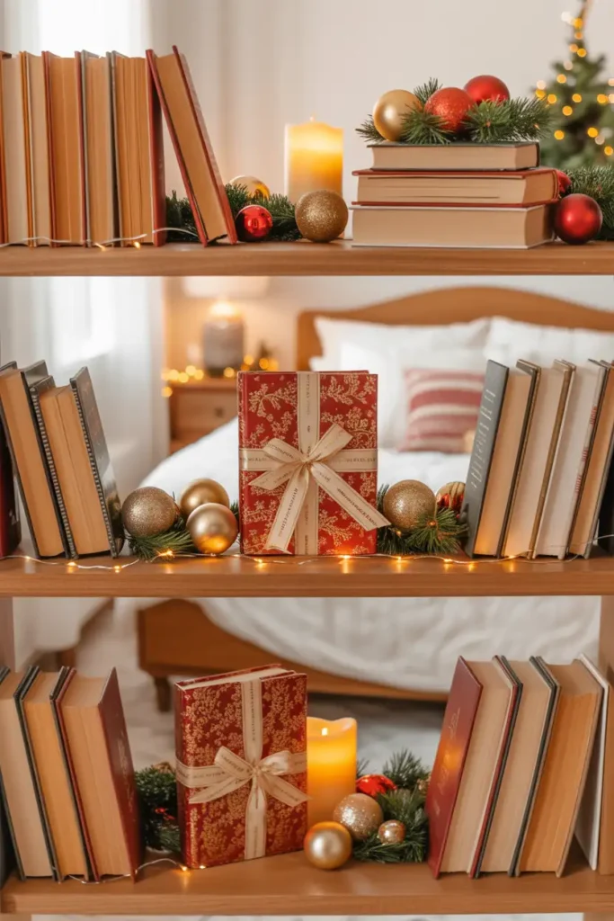 Festive Bookshelf Display