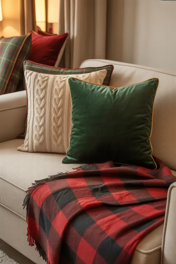 Festive Throw and Pillow Swap