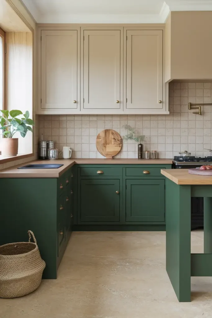 Forest Green & Beige