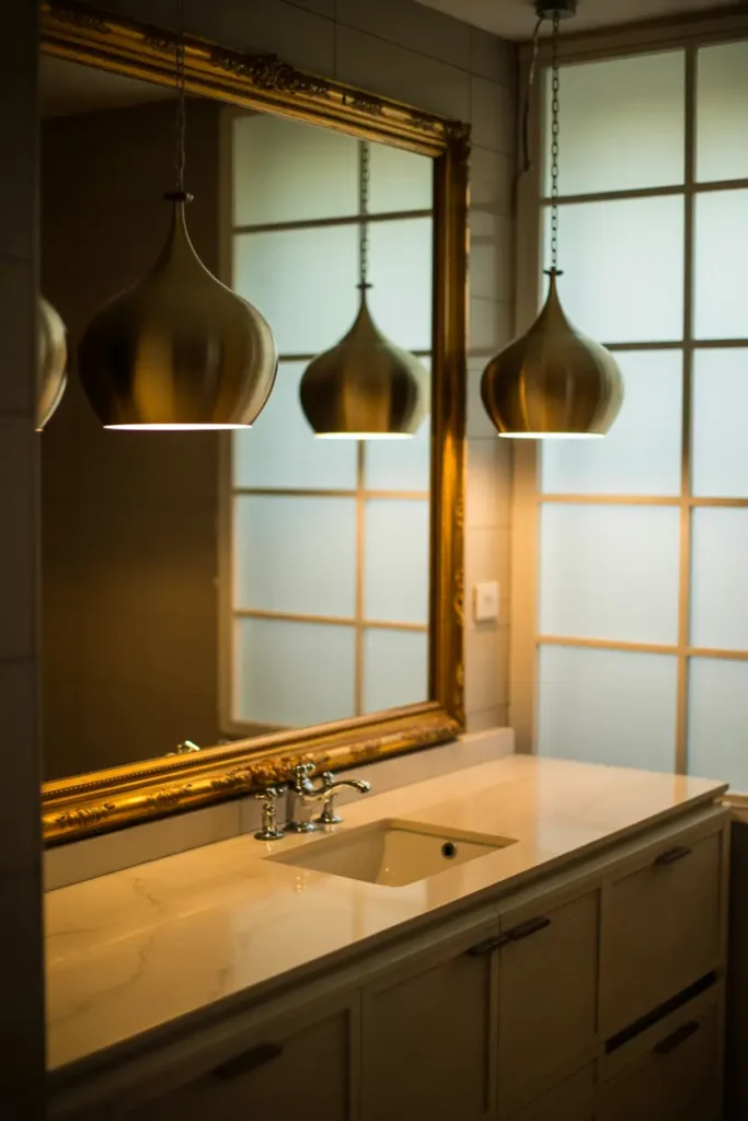 Hanging Pendant Lights Beside Mirrors
