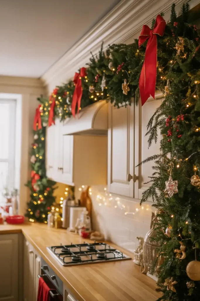 Kitchen Garland Over Cabinets