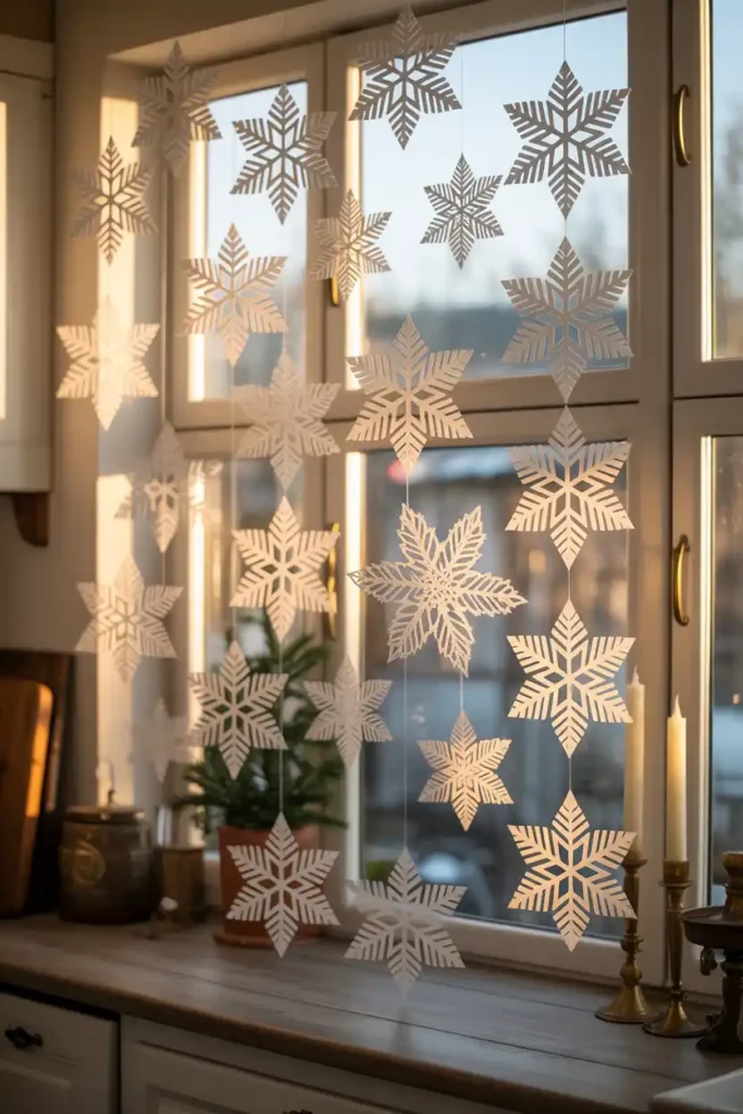 Kitchen Window Snowflakes