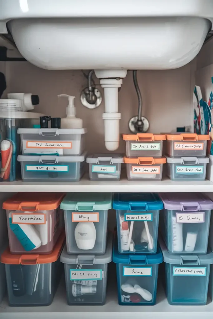 Labeled Plastic Tubs