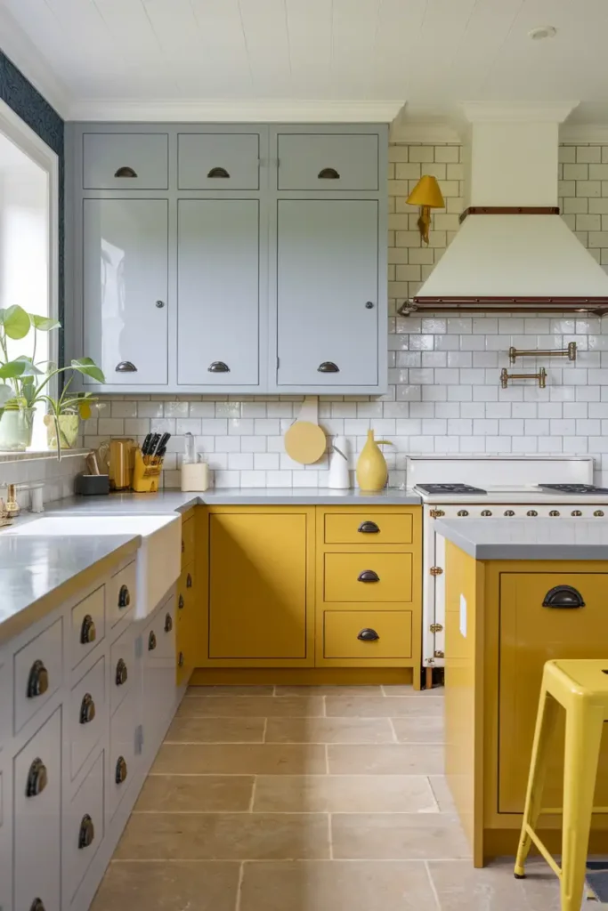 Light Gray & Mustard Yellow