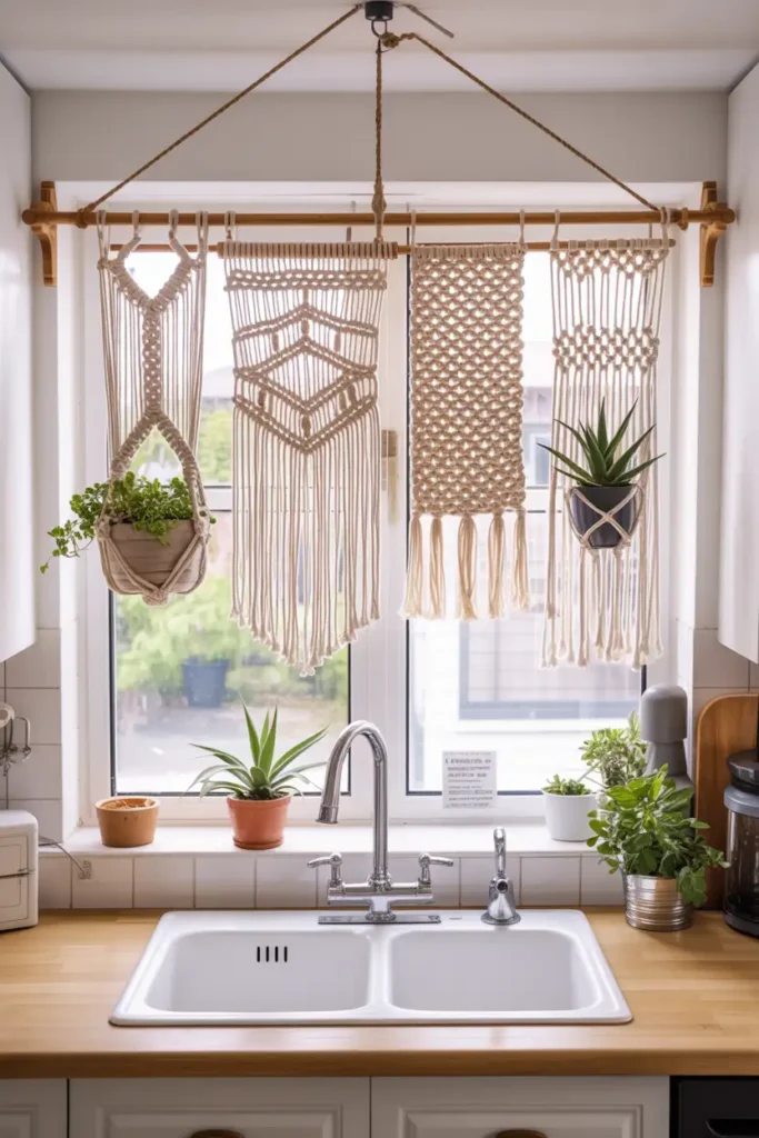 Macrame or Woven Window Hangings
