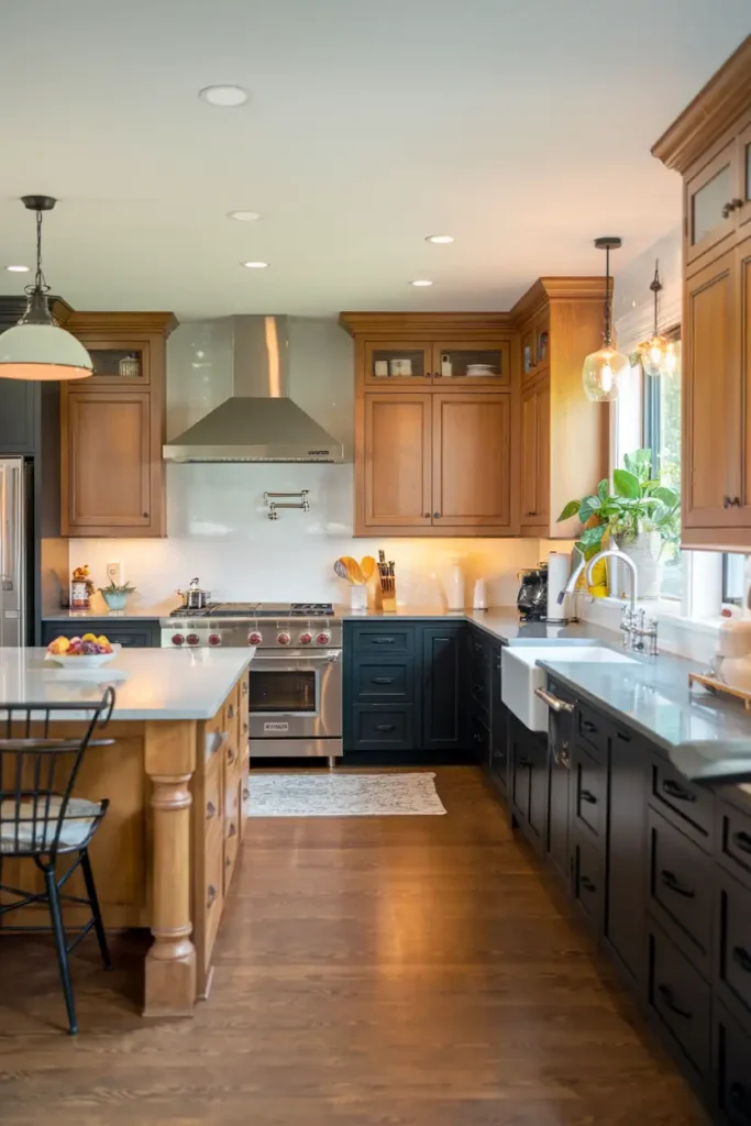 Matte Black & Warm Oak