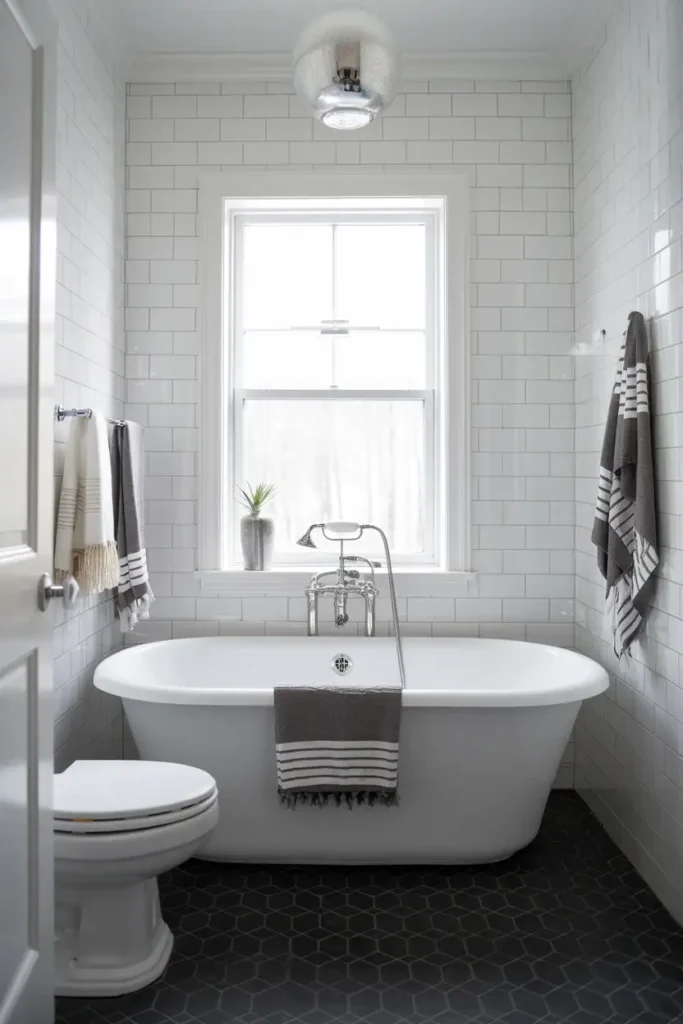 Minimalist White Tubs to Expand Space Visually